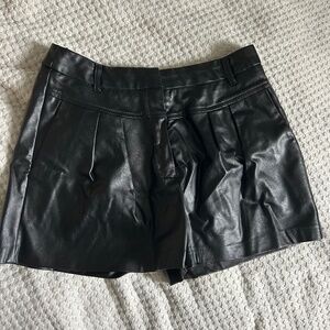 Deluc black leather shorts size medium